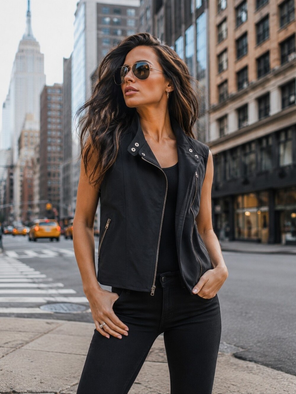Club Monaco Womens Black Asymmetrical Zip Moto Biker Vest Size XS sleeveless